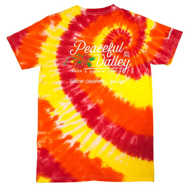 Peaceful Valley's Organic T Shirt Tie Dye Red/Orange/Yellow (XX-Large)