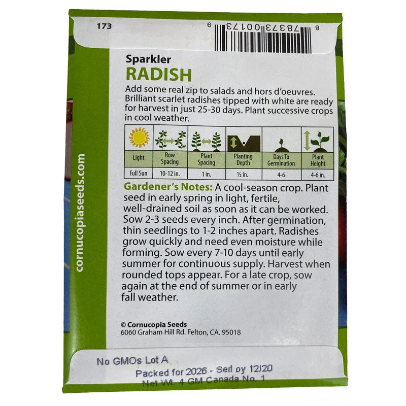 Organic Sparkler Radish White Top