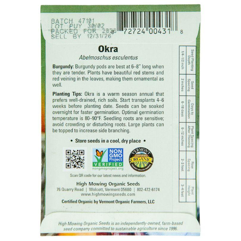 Burgundy Okra Seeds (Organic)