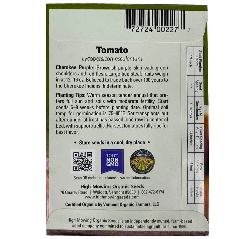Cherokee Purple Tomato Seeds (Organic)