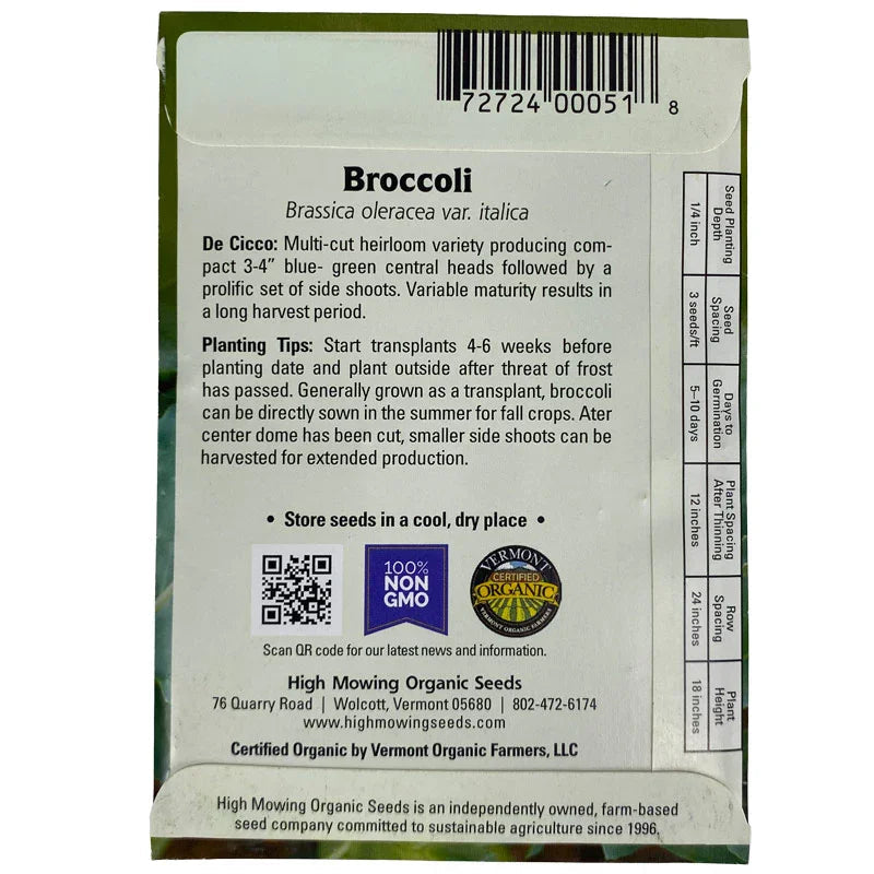 Di Cicco Broccoli Seeds (Organic)