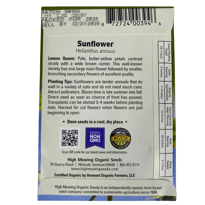 Lemon Queen Sunflower