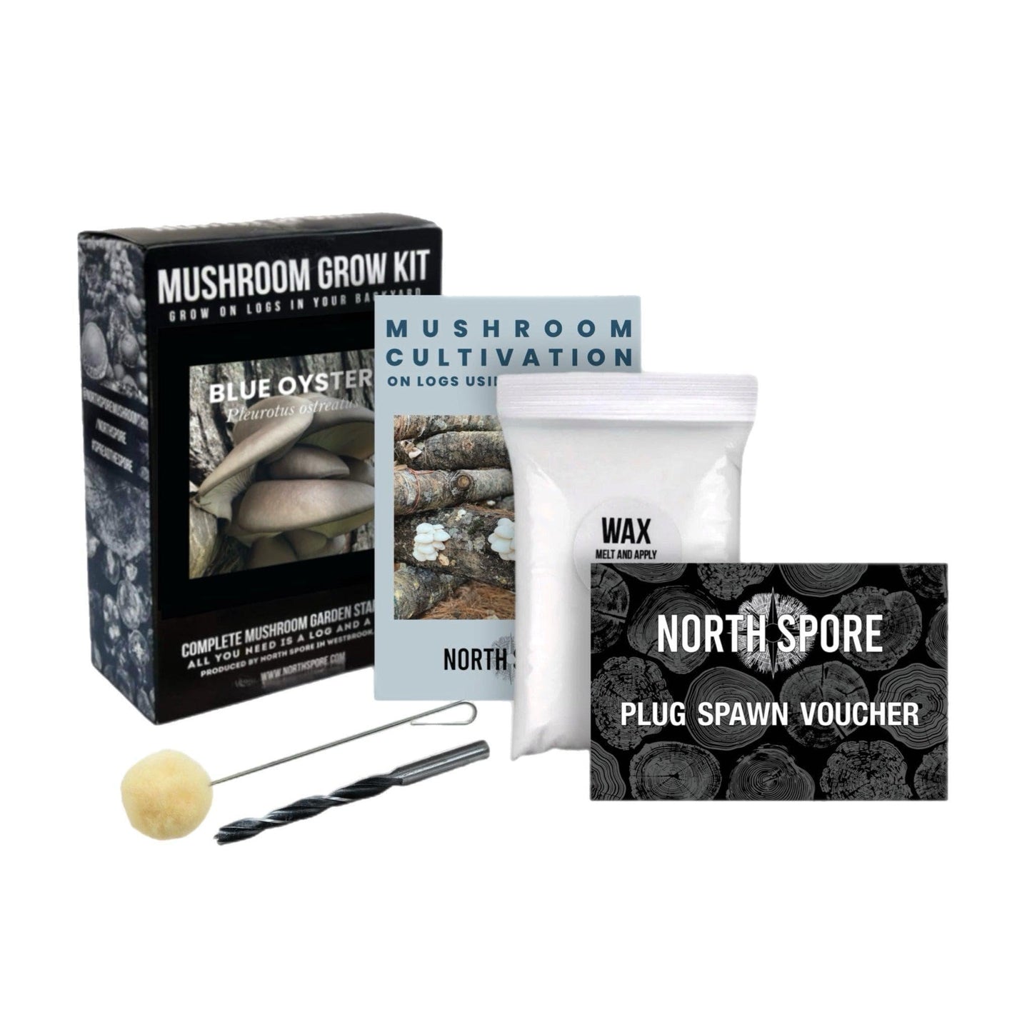 Organic Blue Oyster Mushroom Outdoor Log Growing Kit