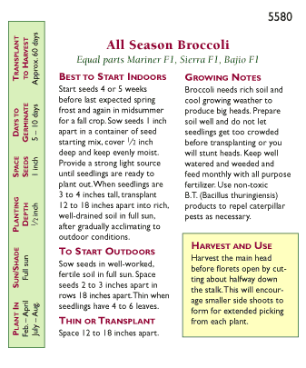 All Season Broccoli Blend Seed Mix