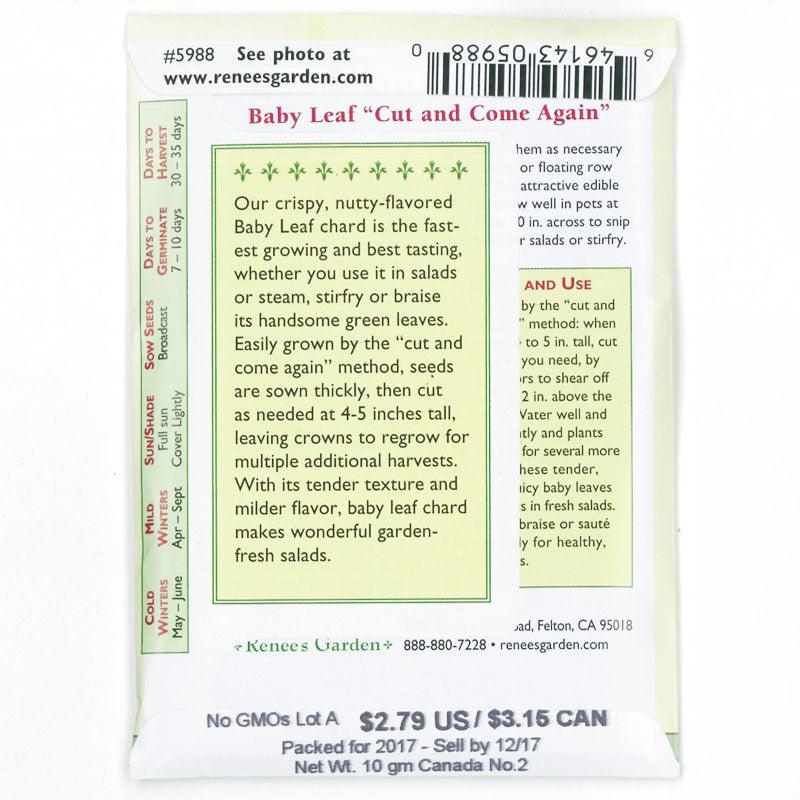 Tender Baby Leaf Chard Seeds