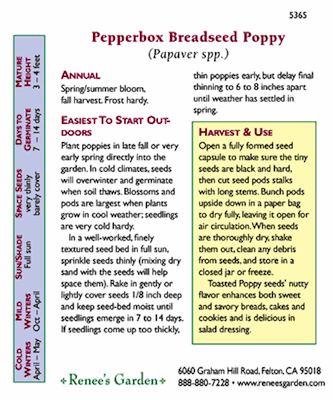 Pepperbox Poppy Seeds