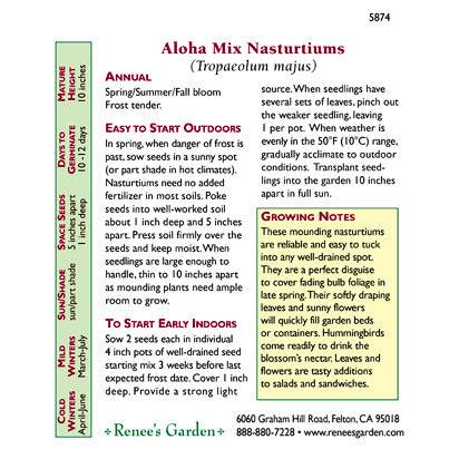 Aloha Hummingbird Nasturtium Flower Seed Mix