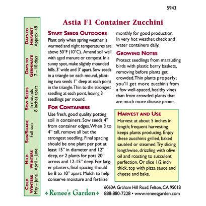 Astia Zucchini Summer Squash Seeds