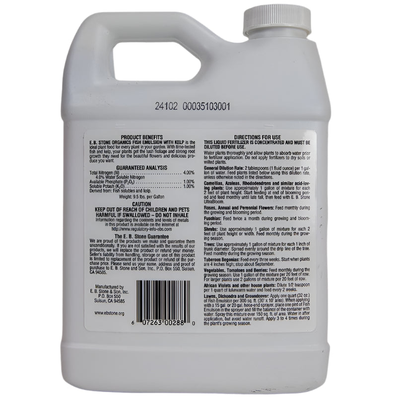 Fish Emulsion with Kelp 4-1-1 (Quart)