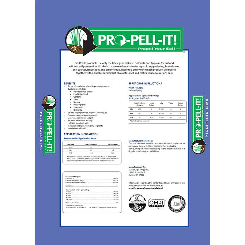 Organic Pelletized Lime (50lbs)