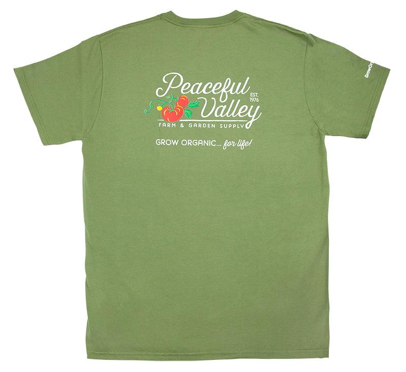Peaceful Valley's Organic Olive T-Shirt (X-Large)
