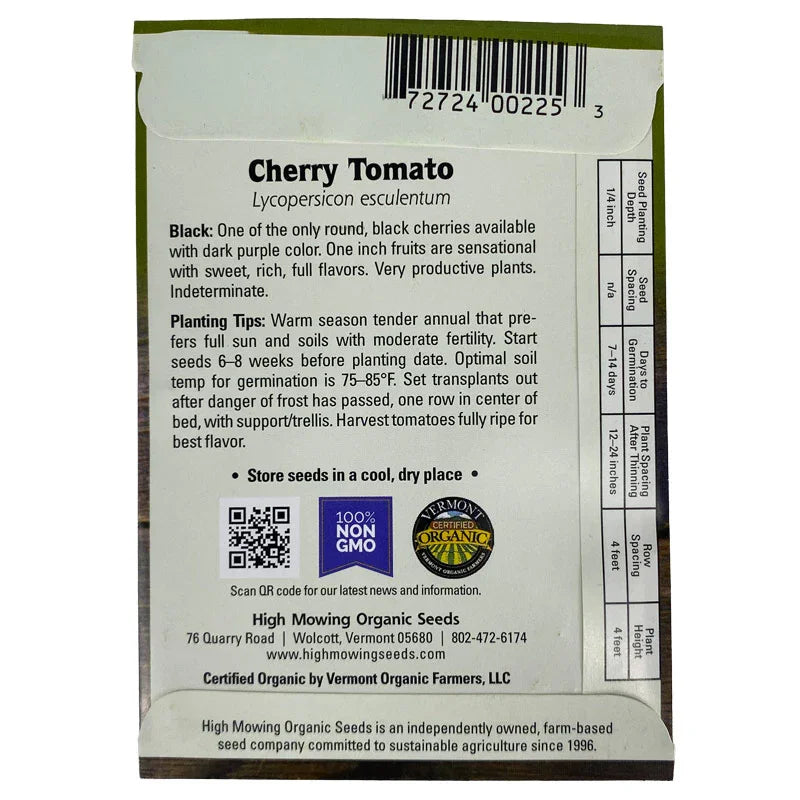 Black Cherry Tomato Seeds (Organic)