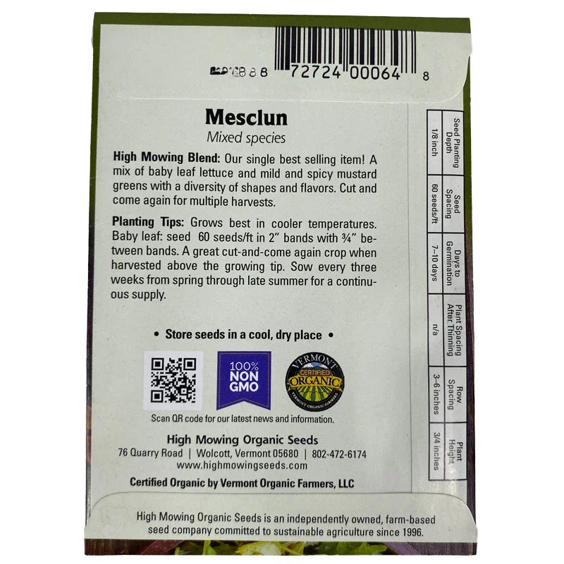 Mesclun Mix Greens Seeds (Organic)