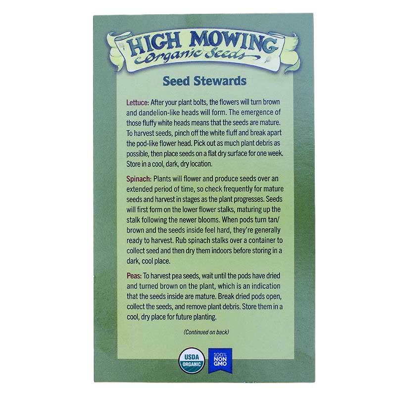 Seed Stewards 6 Packets Seeds (Organic)