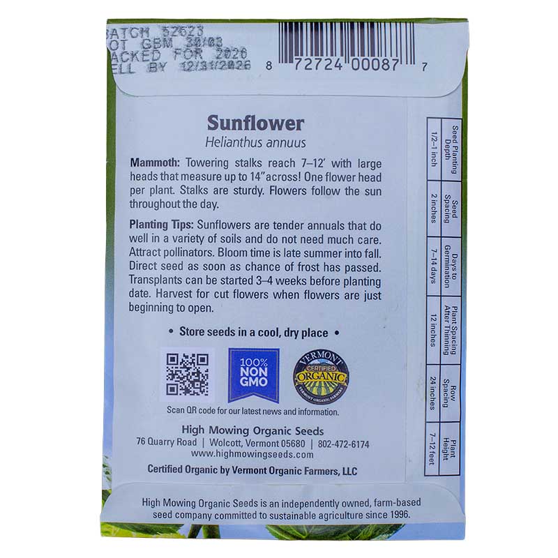 Kid's Garden 5 Seeds Packets (Organic)