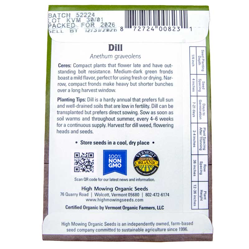 Ceres Dill Seeds (Organic)