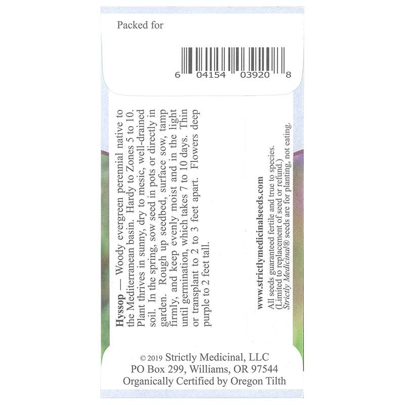 Official Hyssop Seeds (Organic)