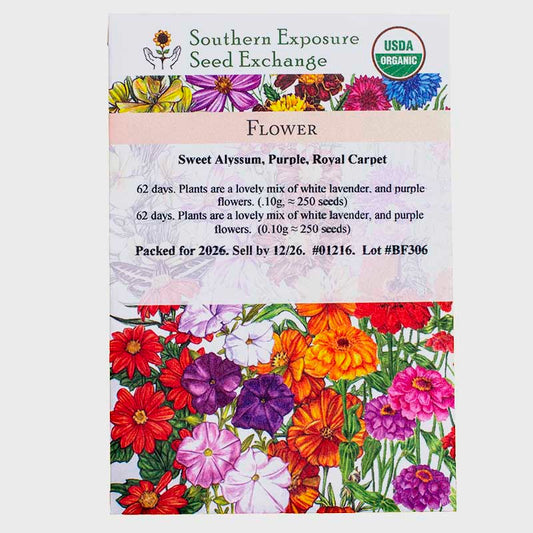 Organic Sweet Alyssum, Purple, Royal Carpet Seeds