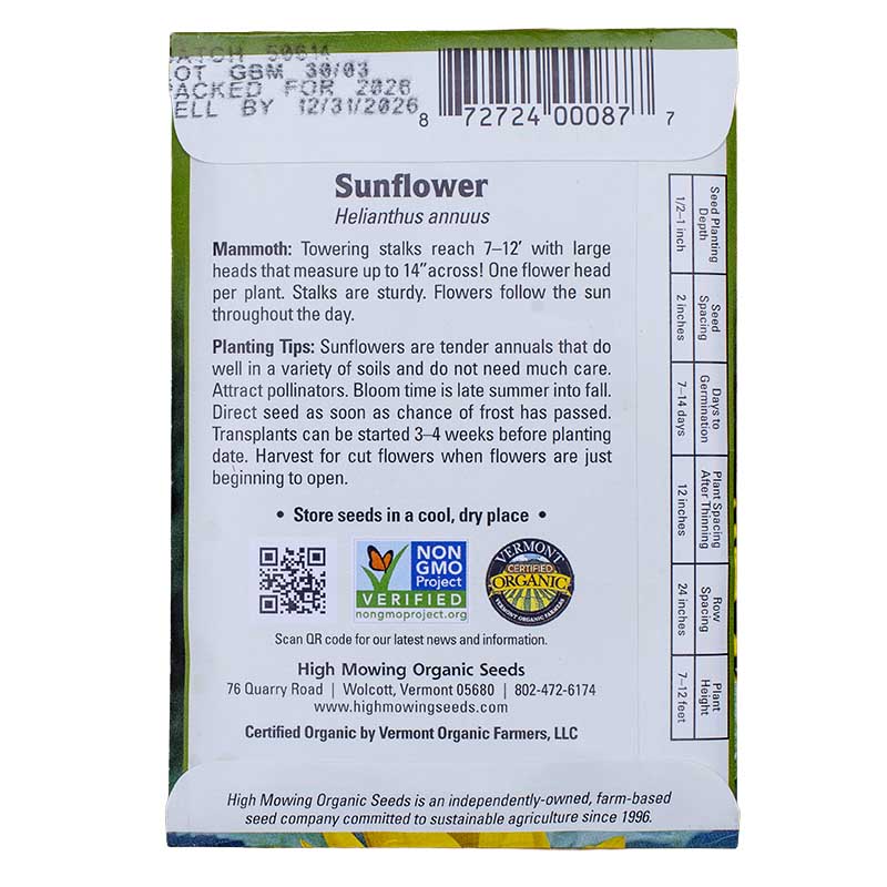 Summer of Sunflowers 3 Seeds Packets (Organic)