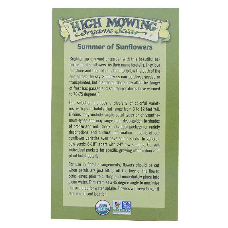 Summer of Sunflowers 3 Seeds Packets (Organic)