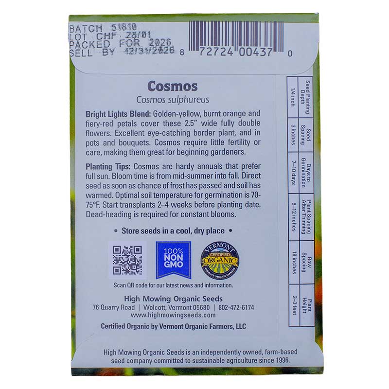 Bouquet Garden 5 Seeds Packets (Organic)