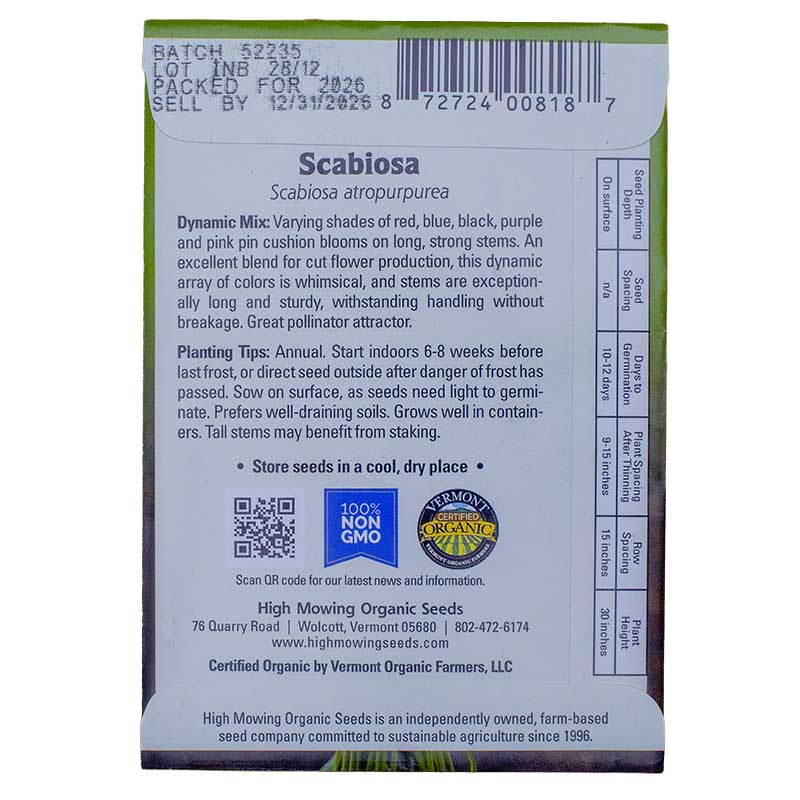 Bouquet Garden 5 Seeds Packets (Organic)