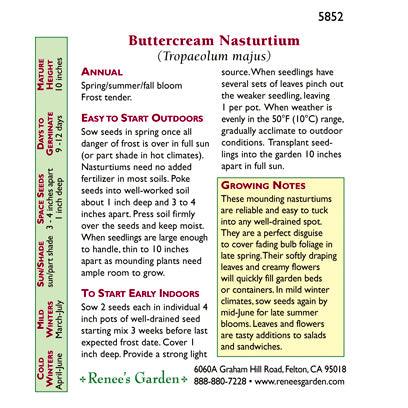 Buttercream Mounding Nasturtium Flower Seeds