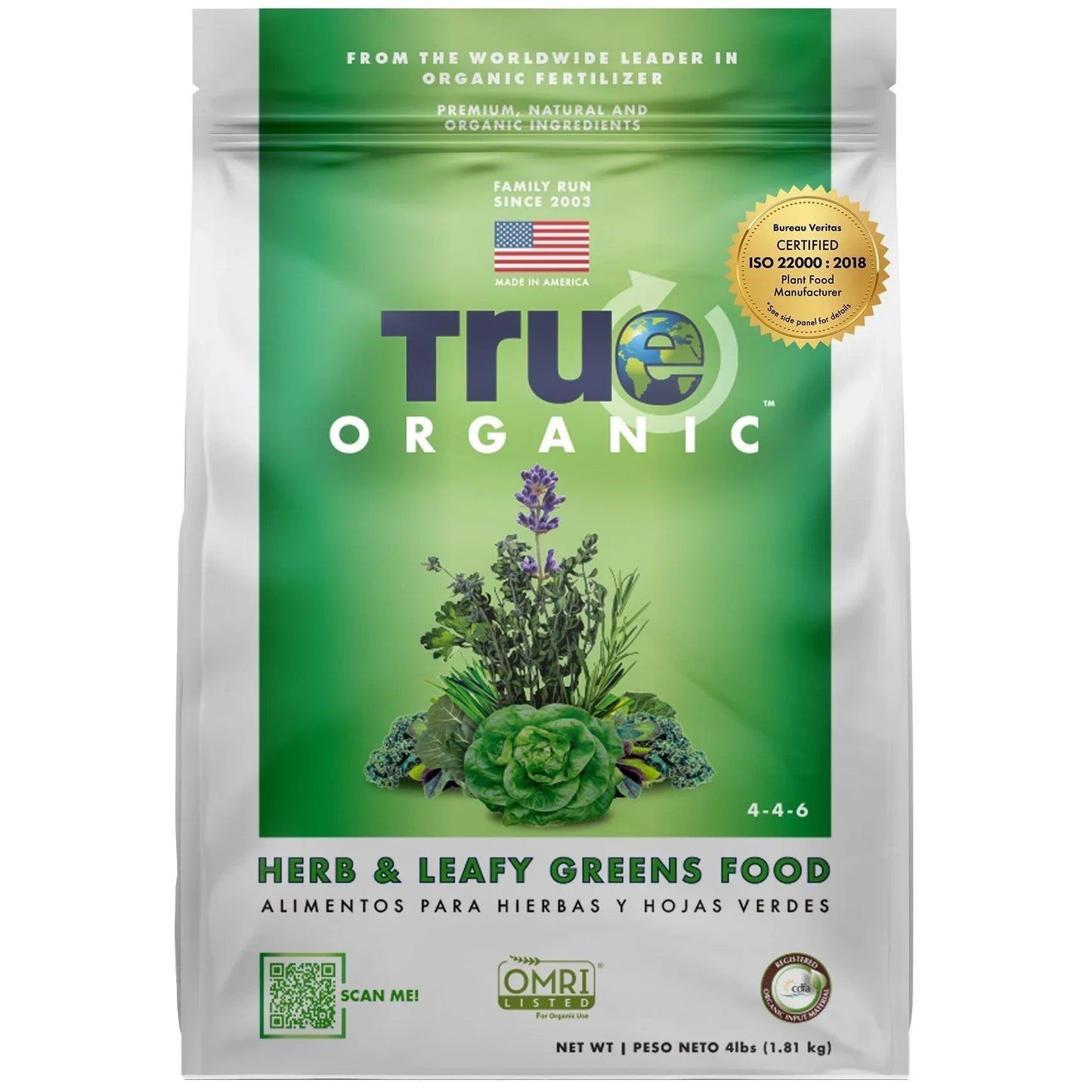 True Organic - Herb & Leafy Greens Food 4lbs