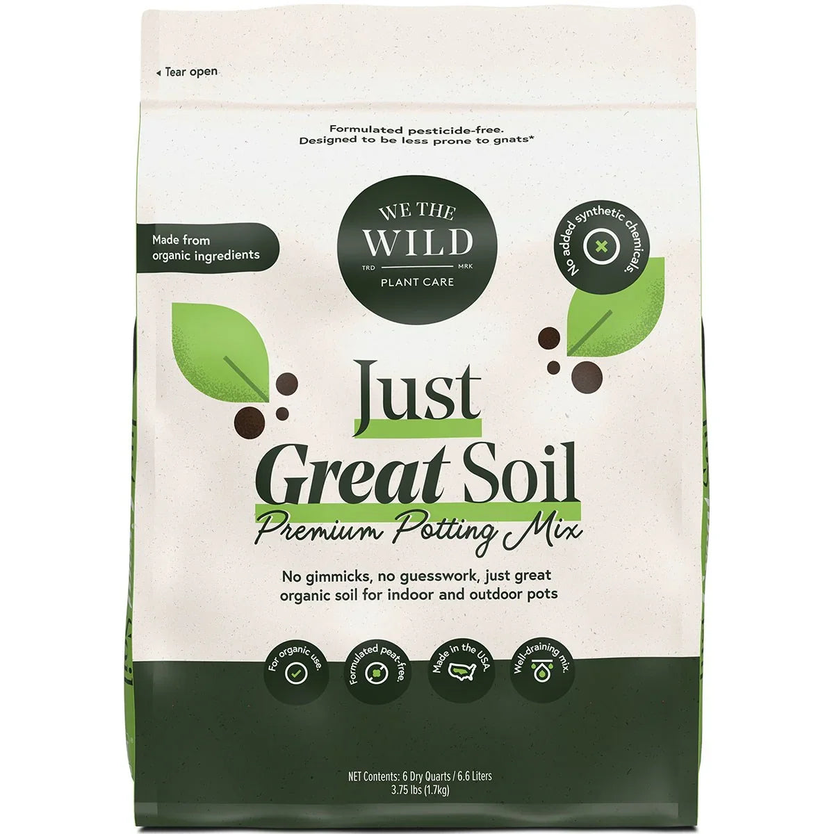 We The Wild - Just Great Organic Houseplant Soil 6qt