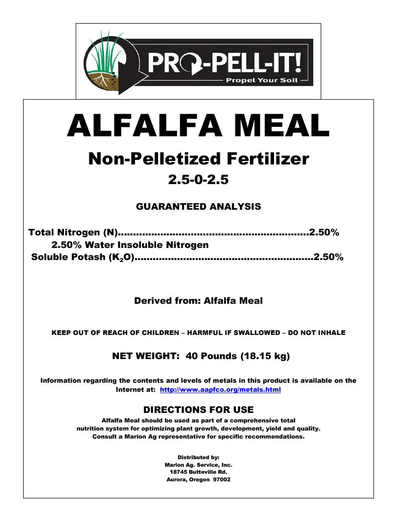 Organic Alfalfa Pellet Crumble-Coarse (40 lb)