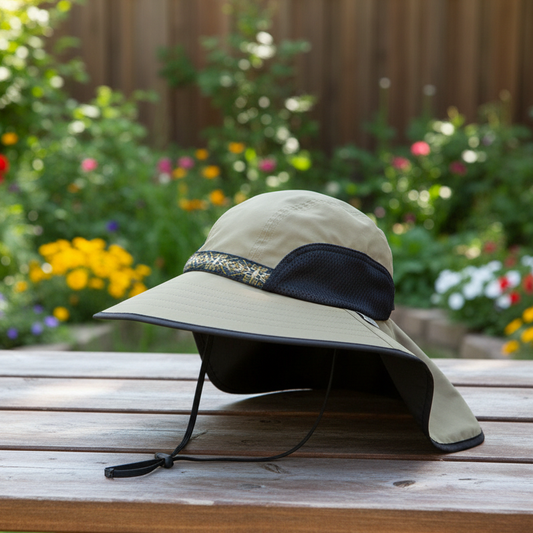 Gardeners Sun Hat, Sand/Black (Large)