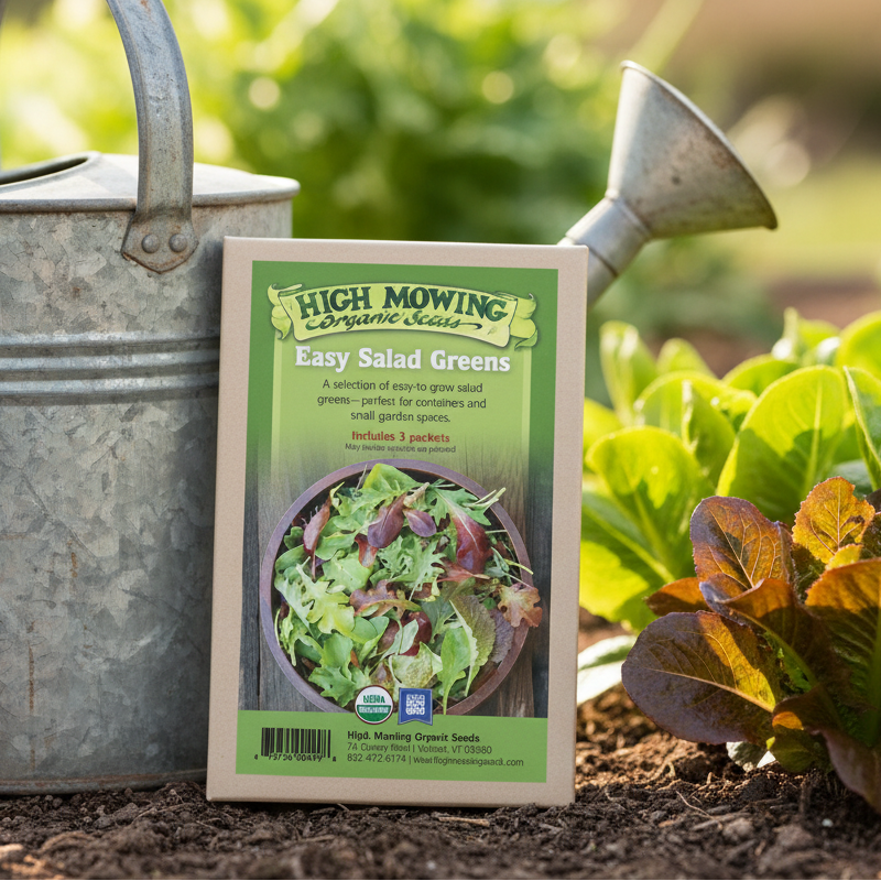 Easy Salad Greens 3 Seeds Packets (Organic)