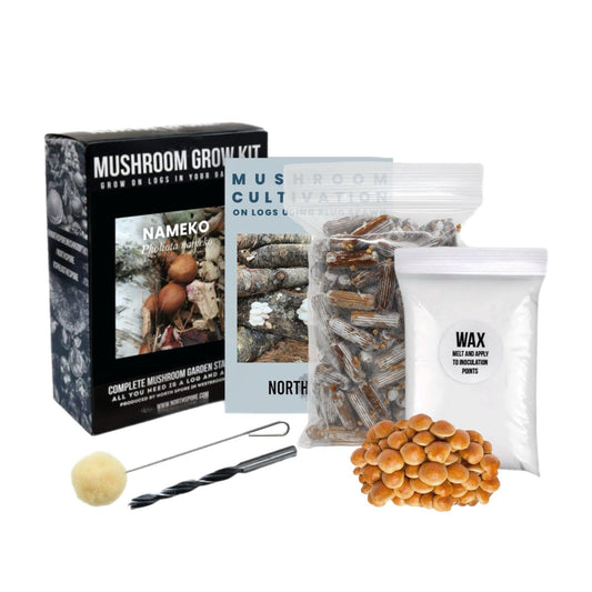 Organic Nameko Mushroom Outdoor Log Growing Kit