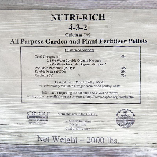 Nutri-Rich 4-3-2 Pellets (2000 lb tote)