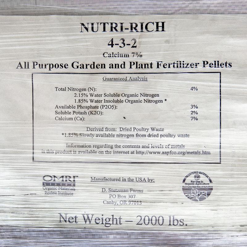 Nutri-Rich 4-3-2 Pellets (2000 lb tote)