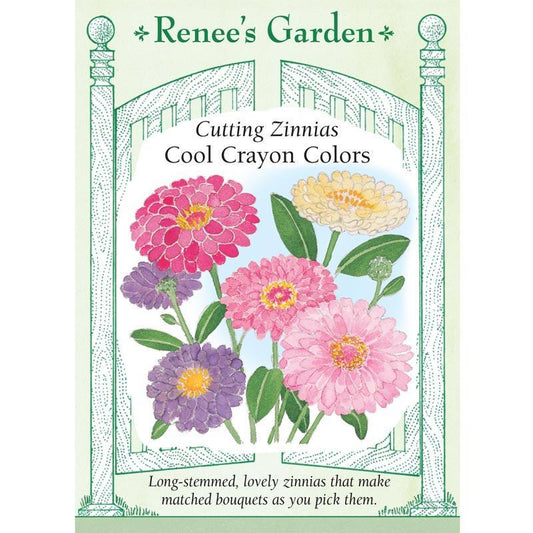 Cool Crayon Colors Cutting Zinnia Flower Seed Mix