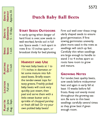 Dutch Baby Ball Beet Seeds