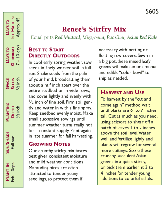 Renee's Stir-fry Pan Pacific Greens Seed Mix