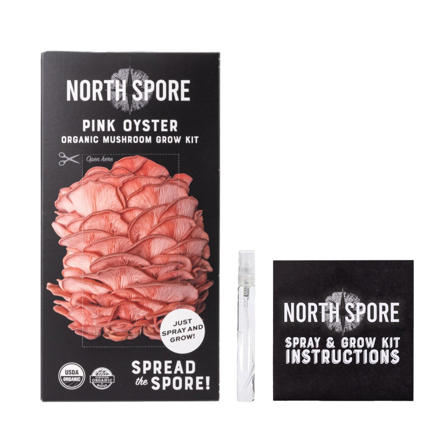 Organic Pink Oyster 'Spray & Grow' Mushroom Growing Kit